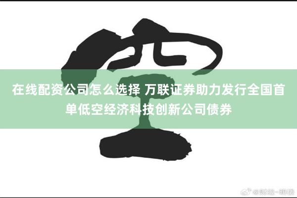 在线配资公司怎么选择 万联证券助力发行全国首单低空经济科技创新公司债券