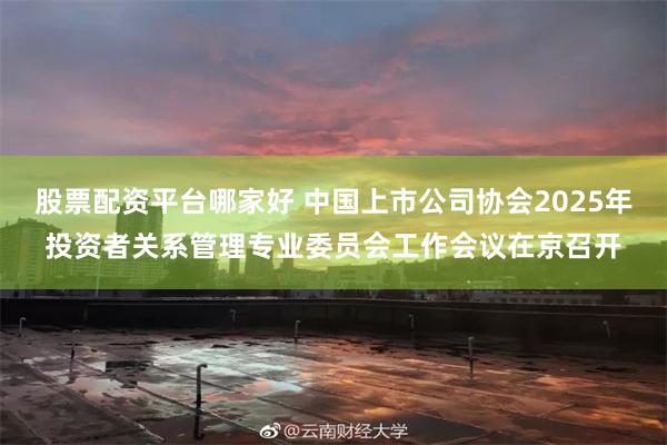 股票配资平台哪家好 中国上市公司协会2025年投资者关系管理专业委员会工作会议在京召开