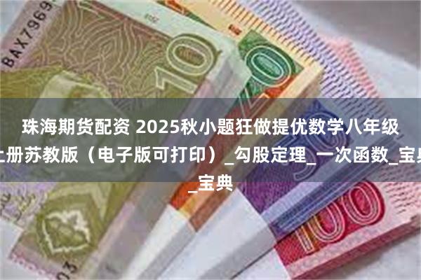 珠海期货配资 2025秋小题狂做提优数学八年级上册苏教版（电子版可打印）_勾股定理_一次函数_宝典