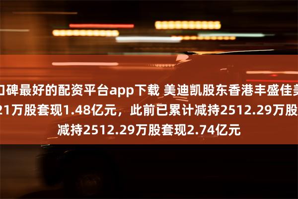 口碑最好的配资平台app下载 美迪凯股东香港丰盛佳美拟减持1220.21万股套现1.48亿元，此前已累计减持2512.29万股套现2.74亿元
