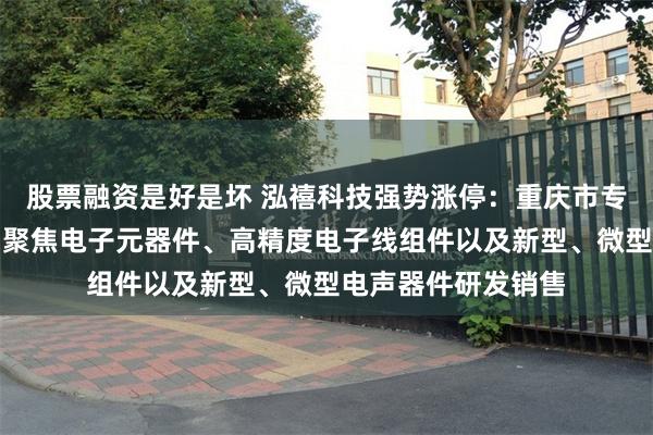 股票融资是好是坏 泓禧科技强势涨停：重庆市专精特新中小企业，聚焦电子元器件、高精度电子线组件以及新型、微型电声器件研发销售